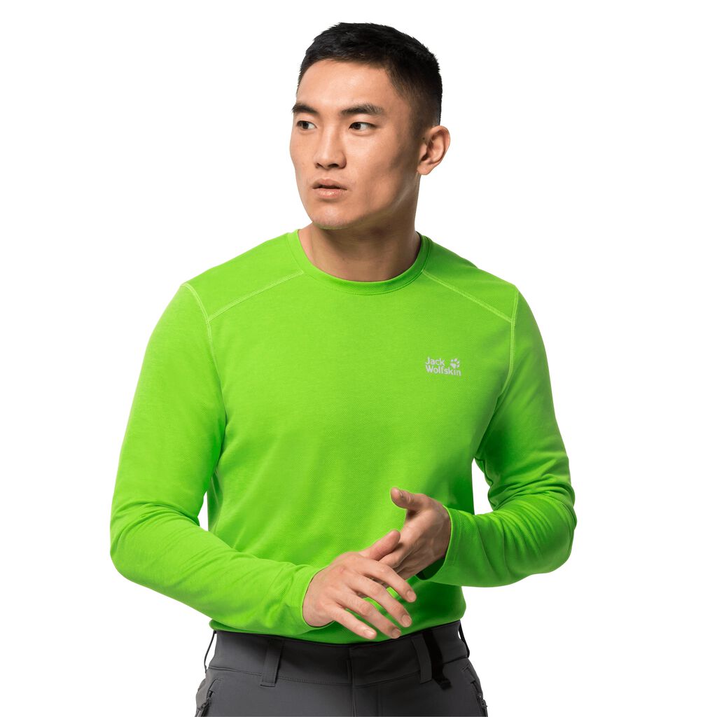 Jack Wolfskin SKY RANGE LONGSLEEVE Haut Homme Vert - BNFUIQE-70